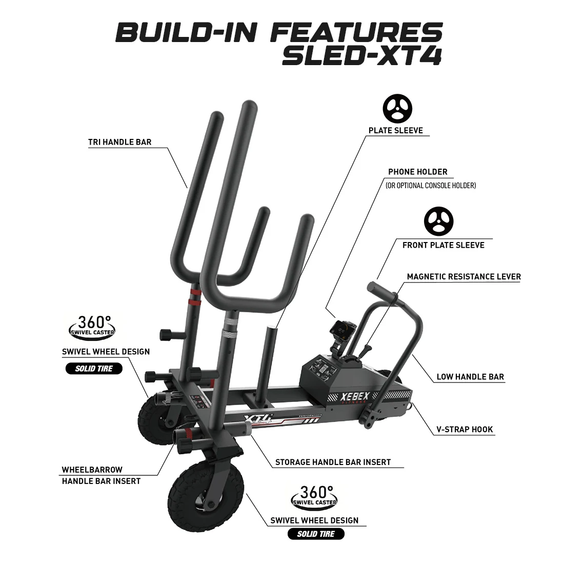 XEBEX XT4 Sled - detail view